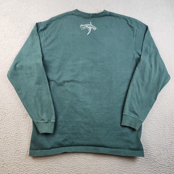 Carhartt Mechanic Gears Shirt Mens Large Crew Neck Long Sleeve Graphic Outdoors - Picture 2 of 10